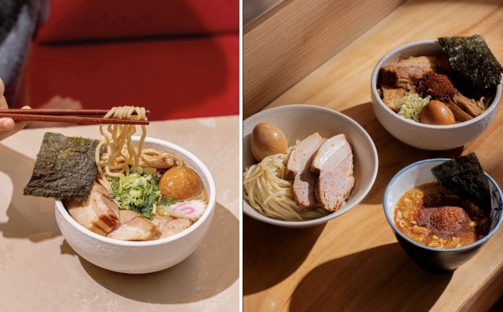 INOSHO ramen and tsukemen bowls spread