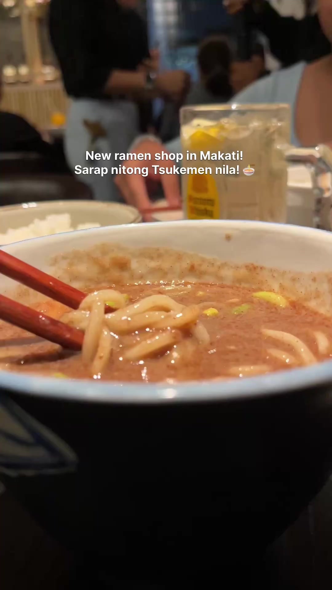 Kara Kara Uo Tsukemen with thick noodles dipped in spicy broth